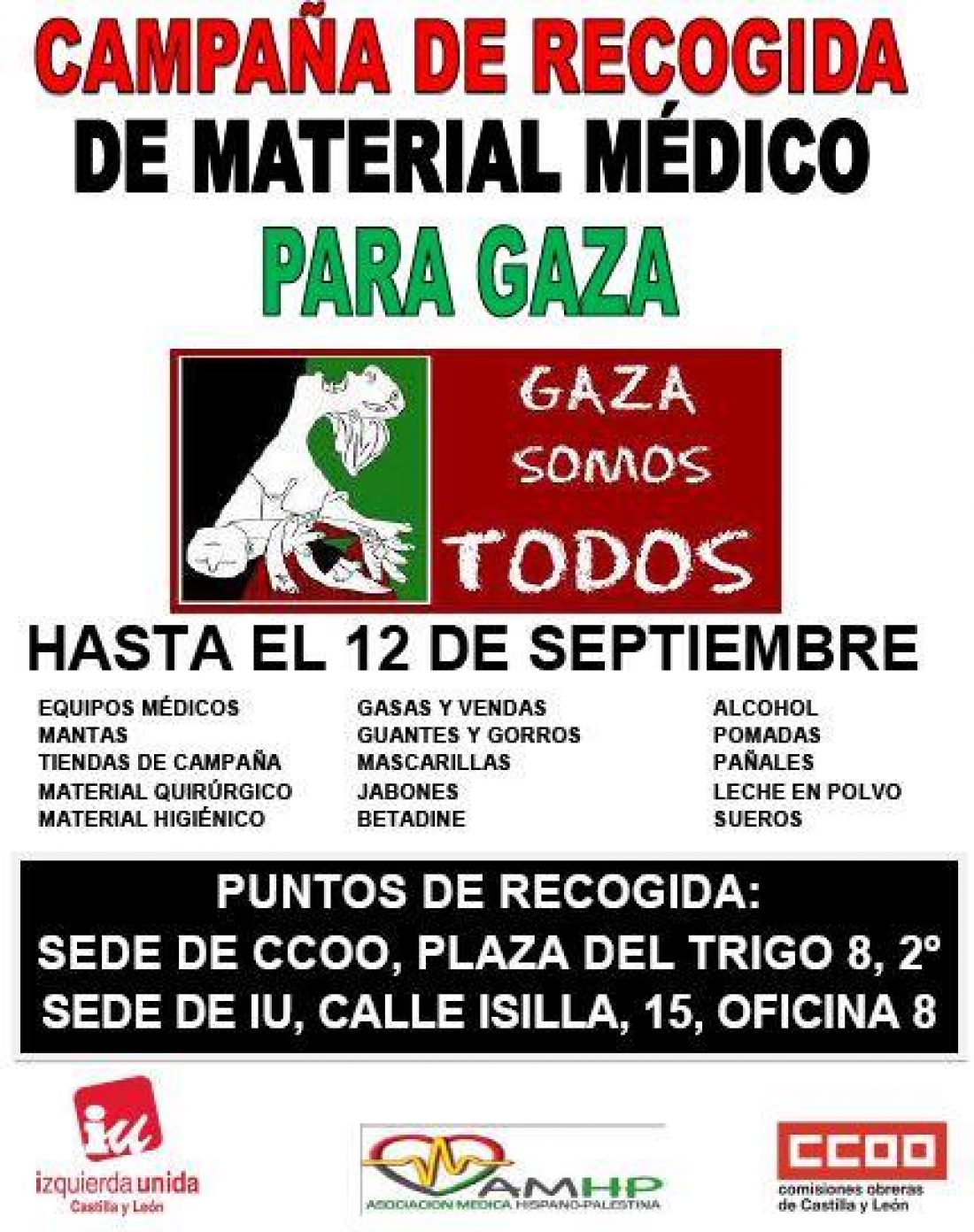 CAMPAÑA DE RECOGIDA DE MEDICINAS PARA GAZA