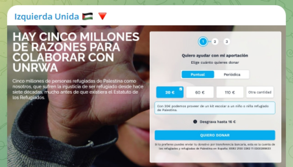 HAY 5 MILLONES DE RAZONES PARA COLABORAR CON UNRWA