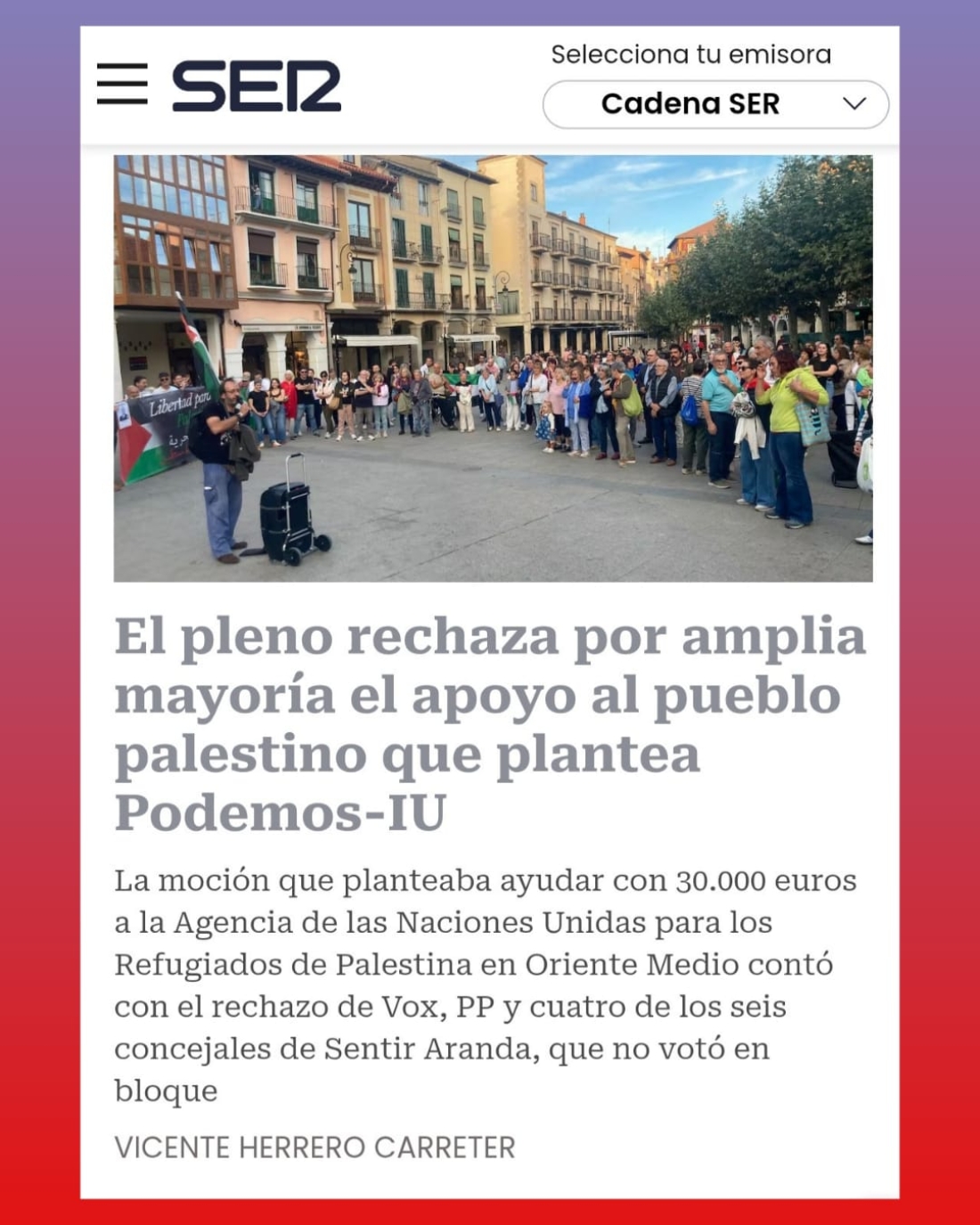 ¡Aranda es solidaria! El Pleno del Ayuntamiento de #ArandaDeDuero no lo es tanto.