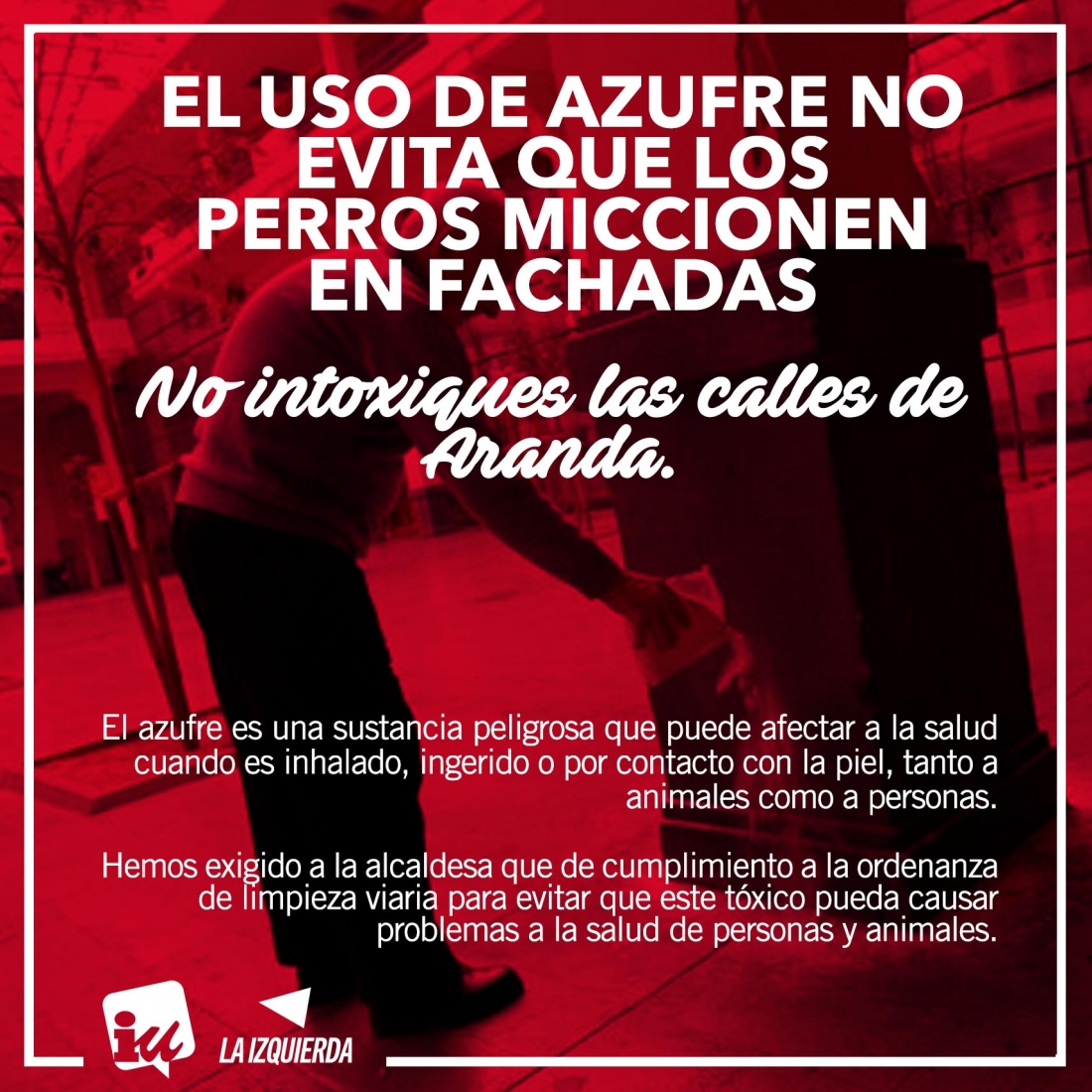 Acabar con los vertidos de azufre y productos químicos en la vía pública.